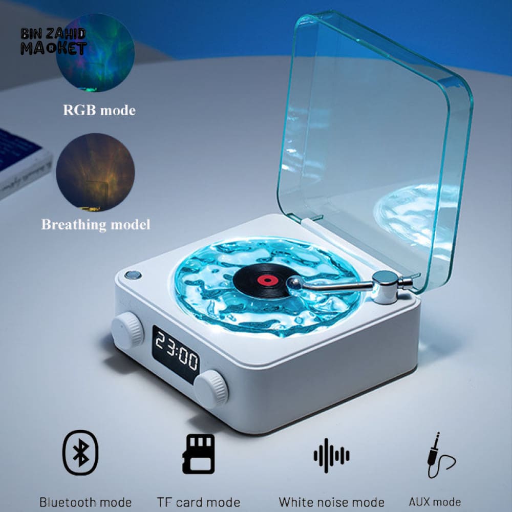 MINI RETRO WHITE NOISE BLUETOOTH SPEAKER – PORTABLE VINTAGE SLEEP AID WITH SUBWOOFER & RGB LIGHT, SUPPORTS TF CARD