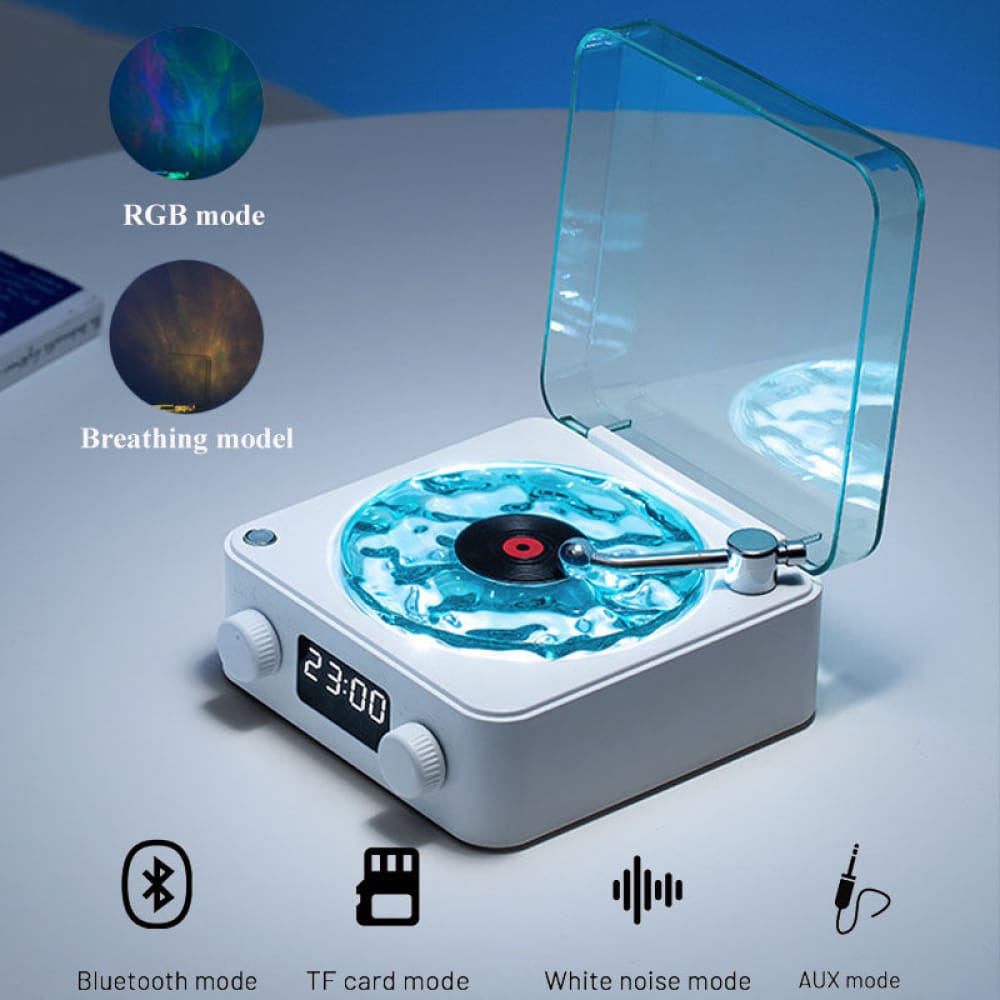 MINI RETRO WHITE NOISE BLUETOOTH SPEAKER – PORTABLE VINTAGE SLEEP AID WITH SUBWOOFER & RGB LIGHT, SUPPORTS TF CARD