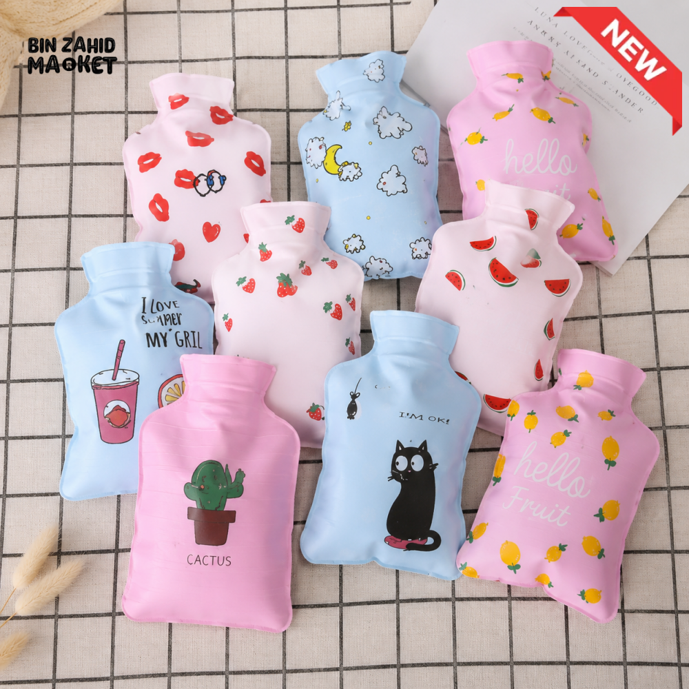 MINI REUSABLE HOT WATER BAG WITH CUTE PRINTED DESIGN