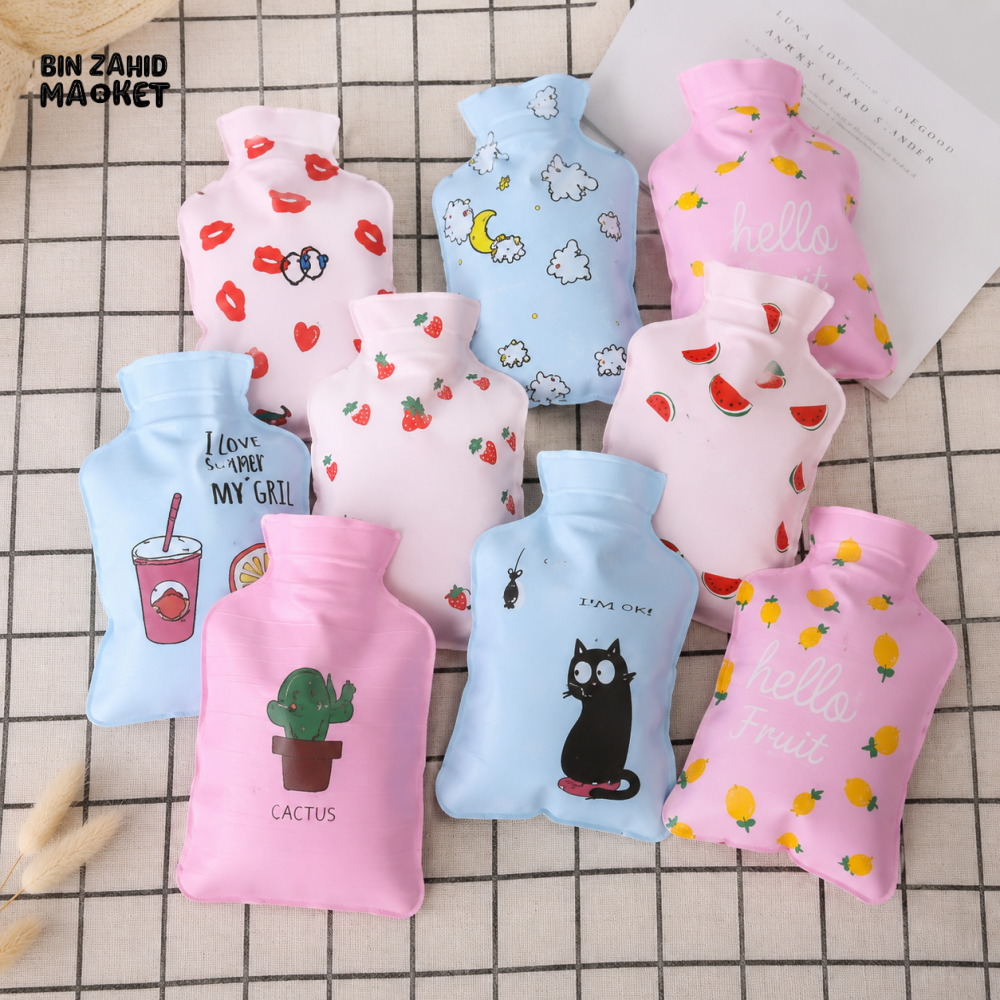 MINI REUSABLE HOT WATER BAG WITH CUTE PRINTED DESIGN