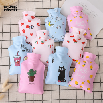 MINI REUSABLE HOT WATER BAG WITH CUTE PRINTED DESIGN