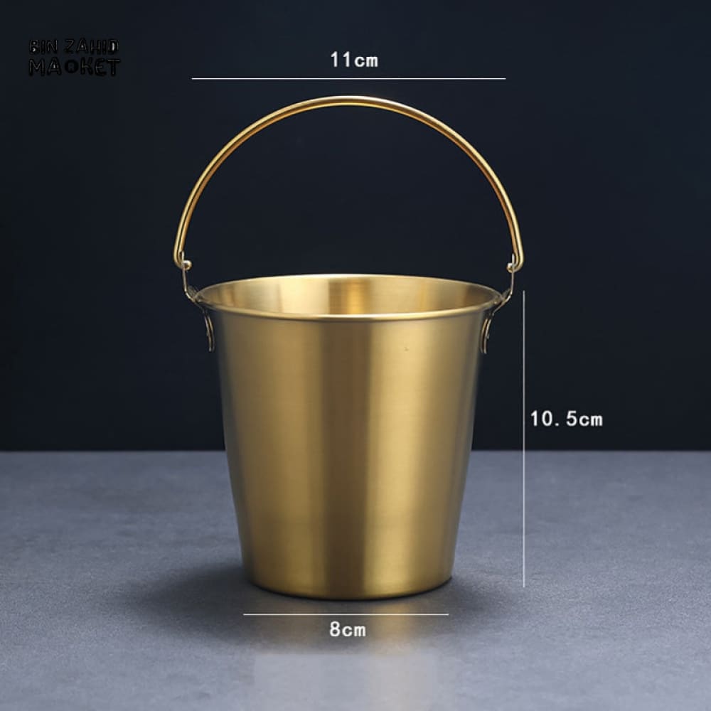 MINI STAINLESS STEEL ICE BUCKET – DRINKS FRIES & SNACK SERVING HOLDER