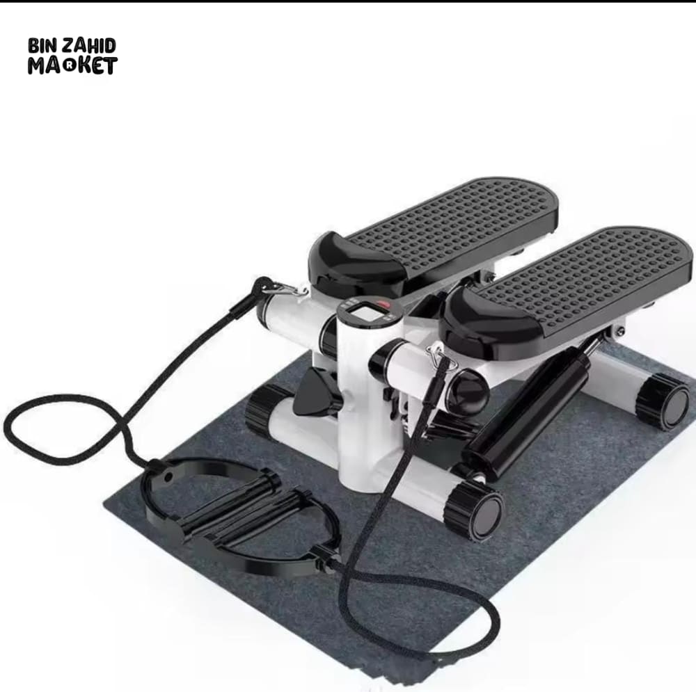 MINI STEPPER EXERCISE MACHINE WITH RESISTANCE BANDS – PORTABLE INDOOR FITNESS EQUIPMENT FOR HOME WORKOUT & LEG TRAINING