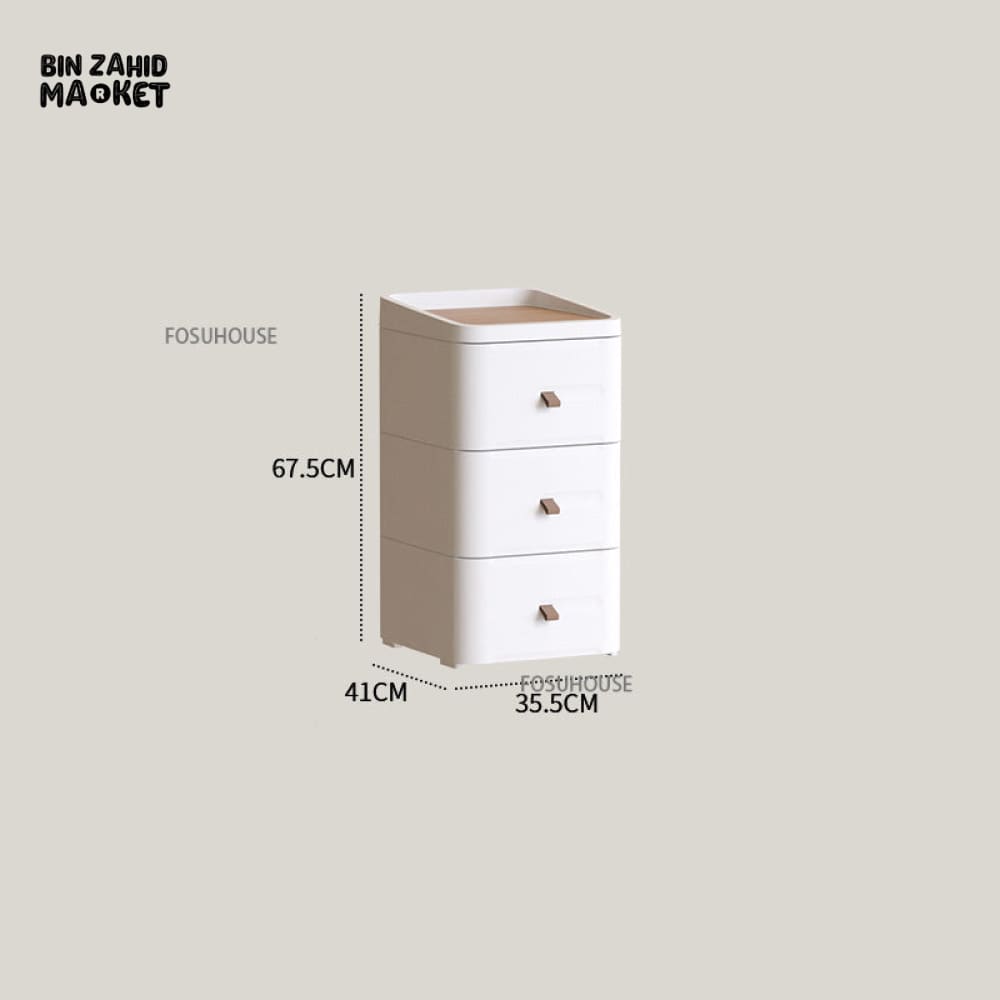 MODERN BEDSIDE TABLE WITH MULTIPLE DRAWERS – SPACE-SAVING BEDROOM STORAGE CABINET - 54CM