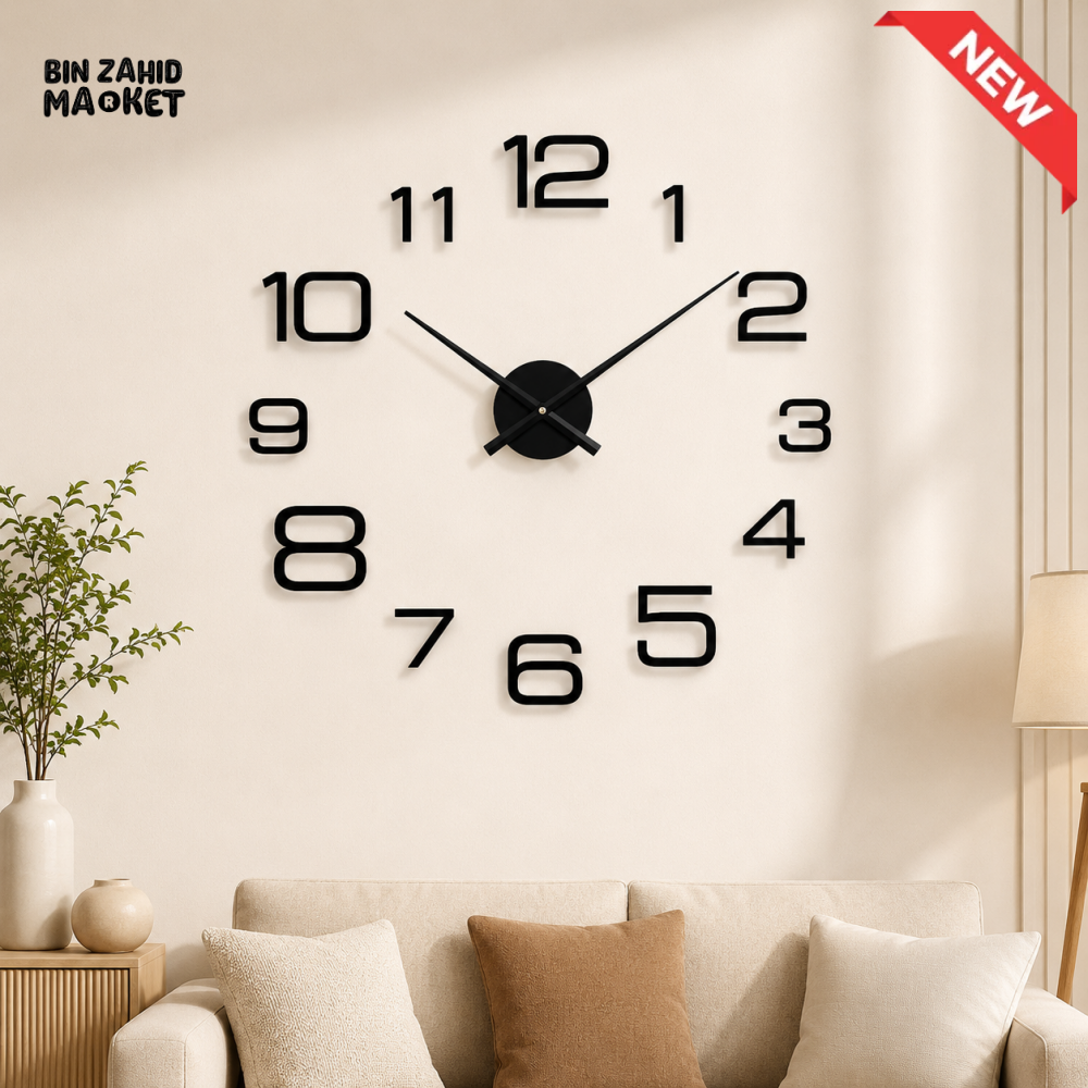 MODERN DIY 3D NUMBER FRAMELESS WALL CLOCK