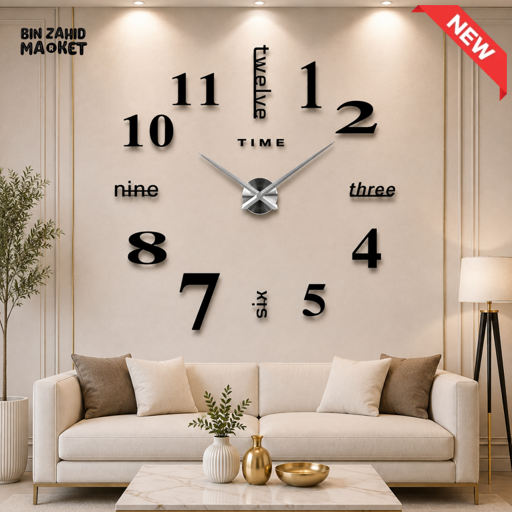 MODERN DIY 3D NUMBER WALL CLOCK