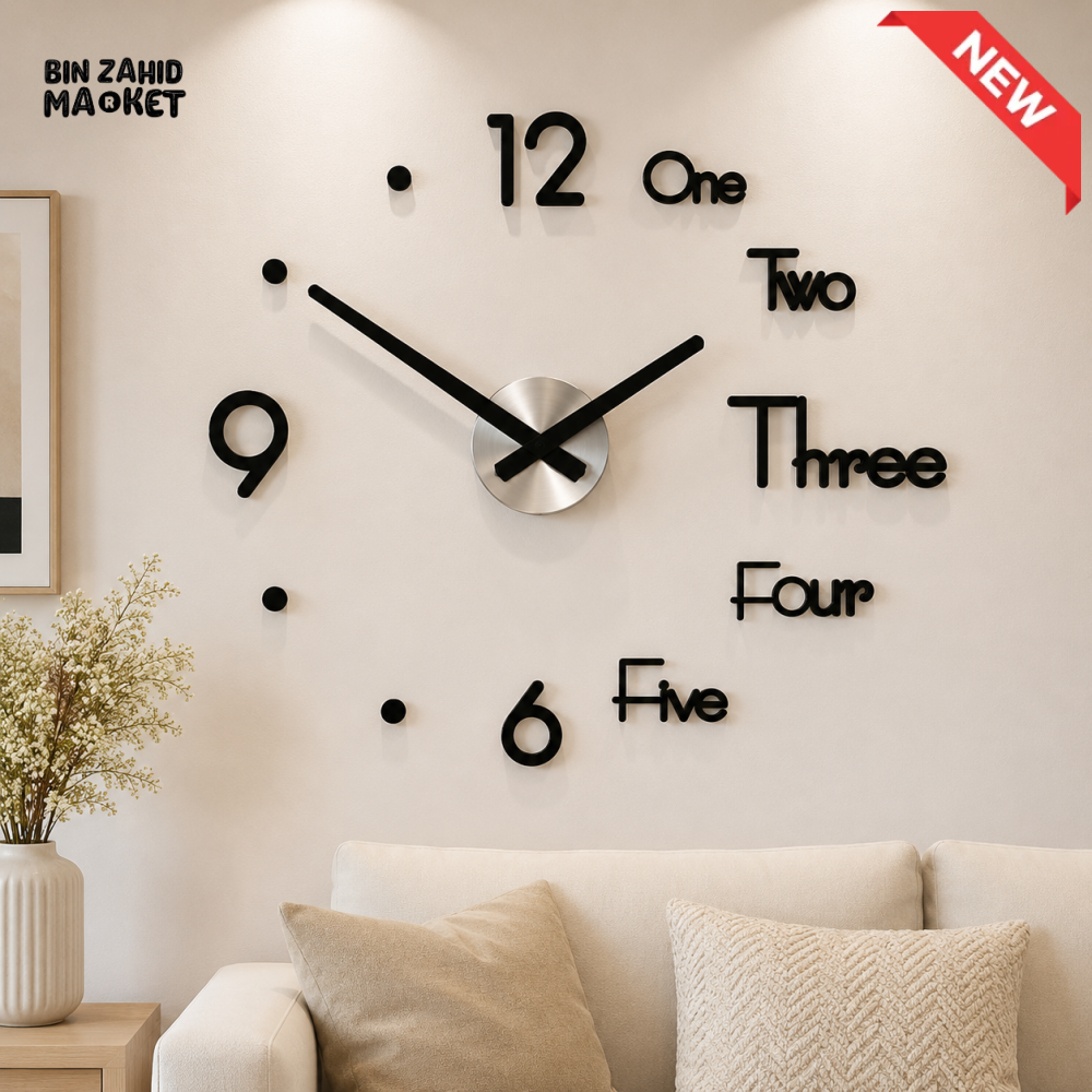 MODERN DIY 3D NUMBER & WORD WALL CLOCK