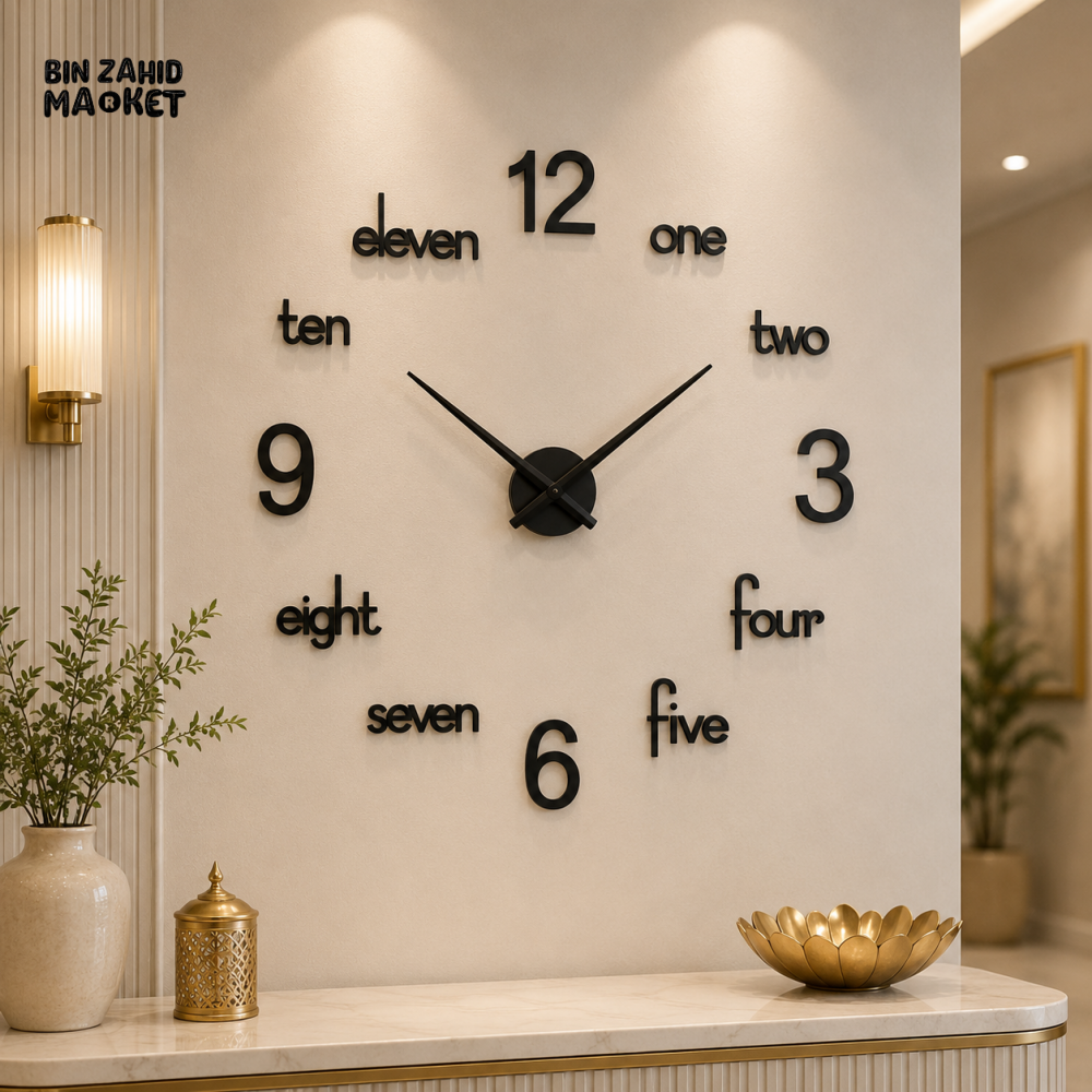 MODERN DIY 3D NUMBER & WORD WALL CLOCK