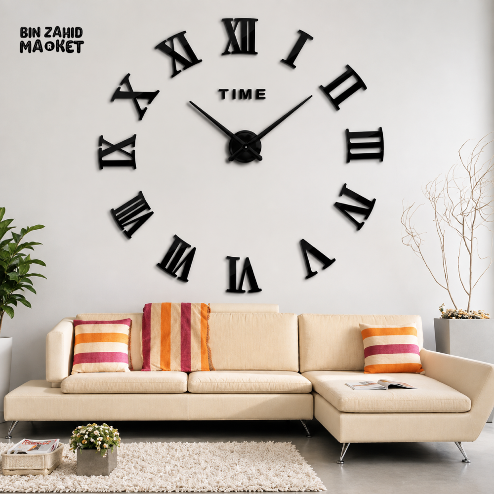 MODERN DIY 3D ROMAN NUMERAL WALL CLOCK