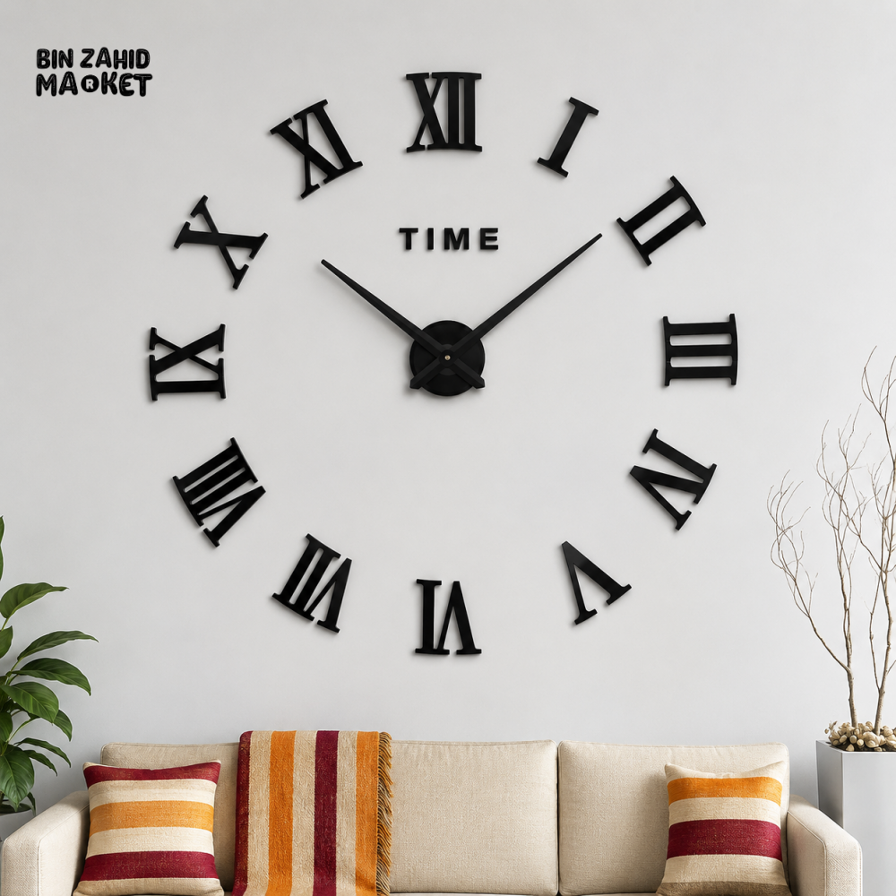 MODERN DIY 3D ROMAN NUMERAL WALL CLOCK