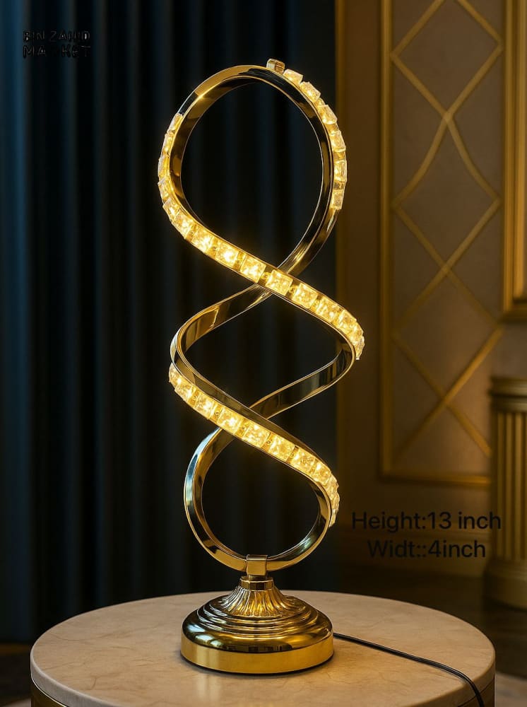 MODERN GOLD SPIRAL LED DESK LAMP – WARM AMBIENT LIGHT