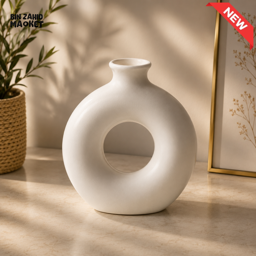 MODERN HOLLOW ROUND CERAMIC DECORATIVE VASE
