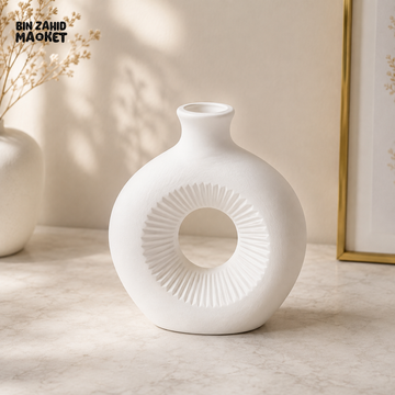 MODERN HOLLOW ROUND CERAMIC DECORATIVE VASE