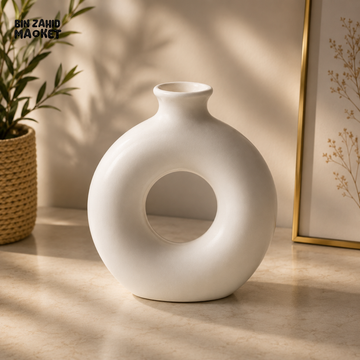 MODERN HOLLOW ROUND CERAMIC DECORATIVE VASE