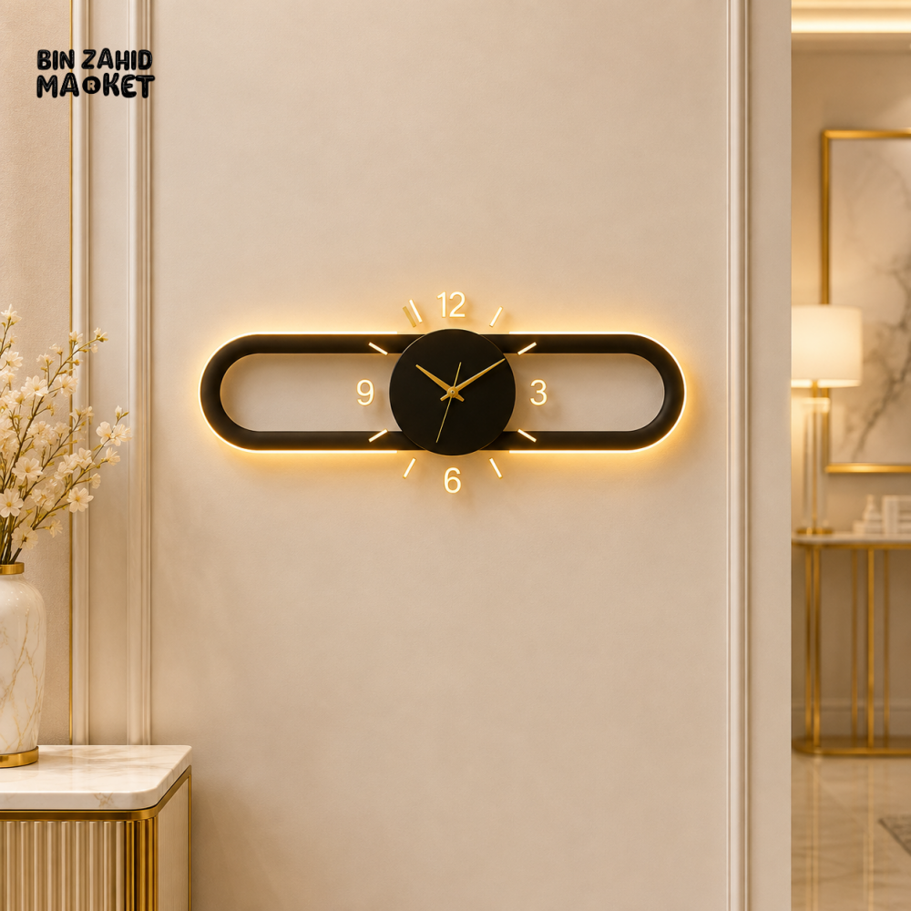 MODERN LED OVAL DESIGN WALL CLOCK - Medium 12x24 inches