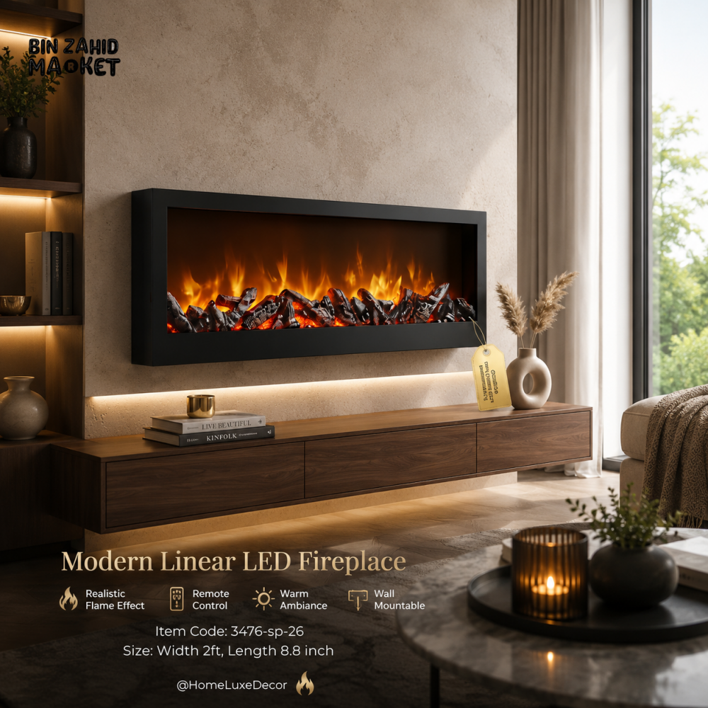 MODERN LINEAR LED ELECTRIC FIREPLACE