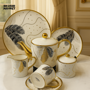 MODERN PRINTED 24 PIECES BONE CHINA TEA SET – LUXURY TEA CUP & SAUCER SET - 2806-002