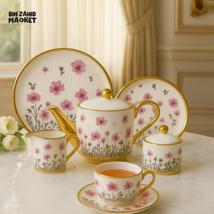 MODERN PRINTED 24 PIECES BONE CHINA TEA SET – LUXURY TEA CUP & SAUCER SET - 2806-004