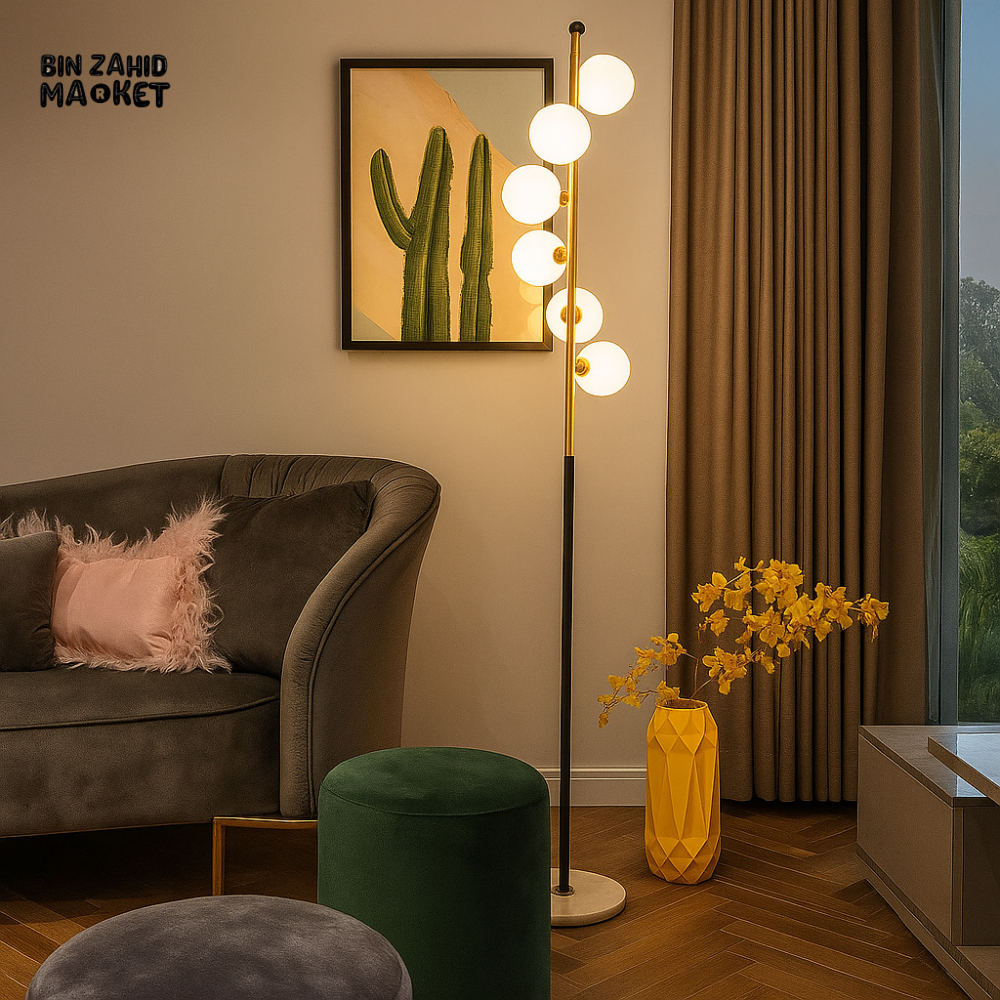 MODERN SPHERE FLOOR LAMP – LUXURY VILLA INTERIOR DECOR LIGHTING