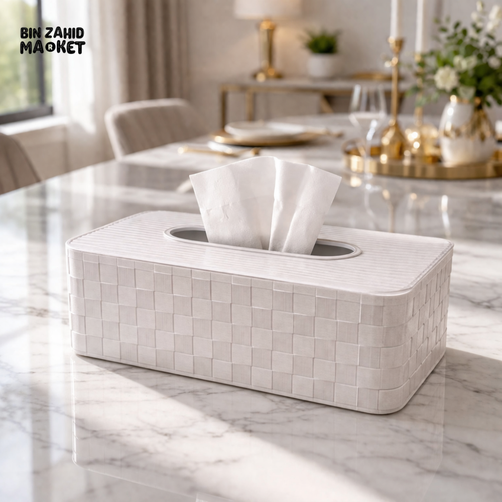 MODERN TEXTURED PLASTIC TISSUE BOX HOLDER