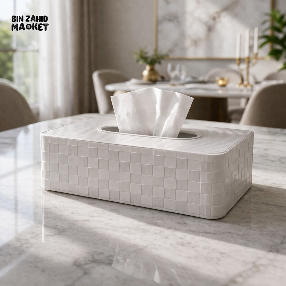 MODERN TEXTURED PLASTIC TISSUE BOX HOLDER