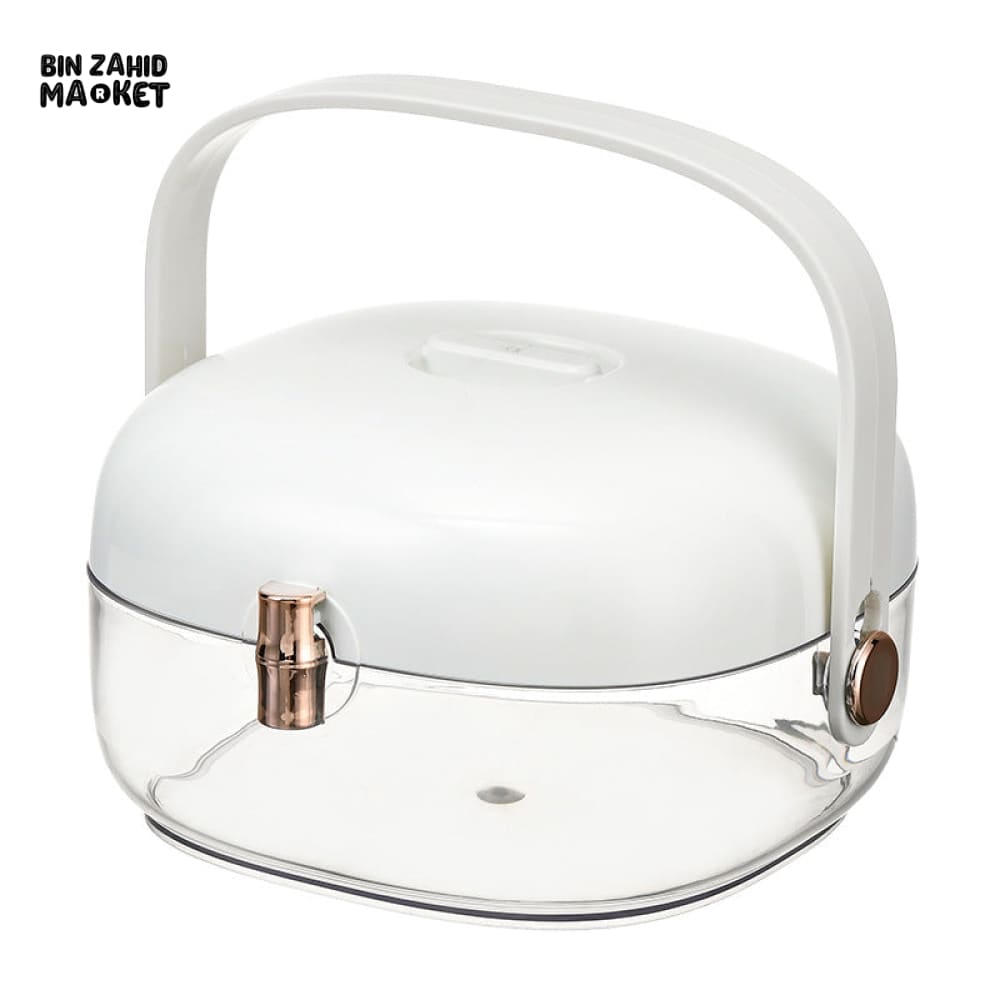 MODERN TRANSPARENT HAIR ACCESSORY & JEWELRY STORAGE BOX WITH HANDLE
