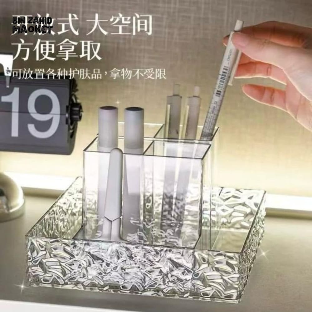 MODERN VANITY ORGANIZER – TRANSPARENT ACRYLIC STORAGE FOR MAKEUP & TOOLS