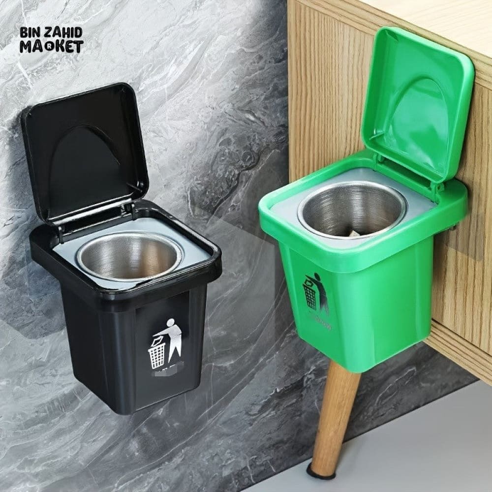MODERN WALL-MOUNT ASHTRAY – STAINLESS STEEL LIDDED ASH CUP FOR BATHROOM & HOME DECOR