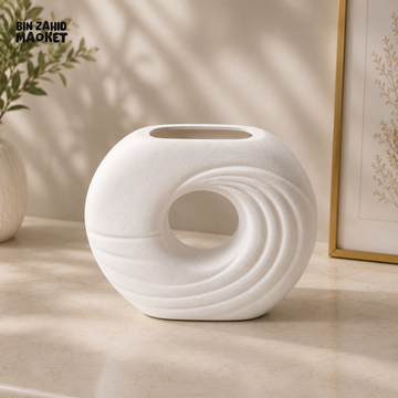 MODERN WAVE HOLLOW CERAMIC DECORATIVE VASE