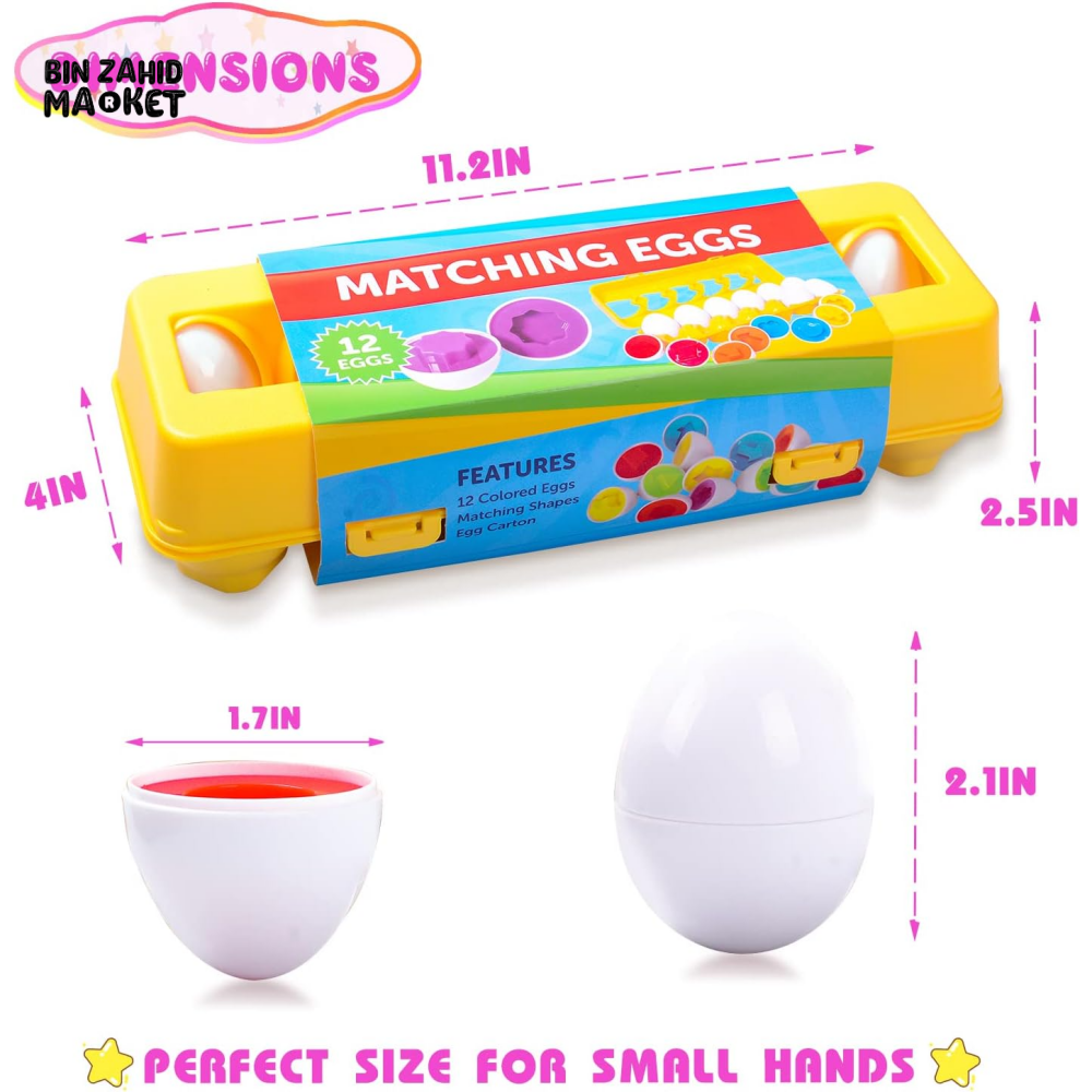 MONTESSORI KIDS LEARNING & MATCHING EGS 12 PIECES