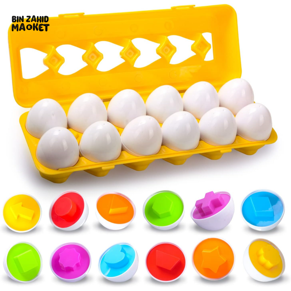MONTESSORI KIDS LEARNING & MATCHING EGS 12 PIECES