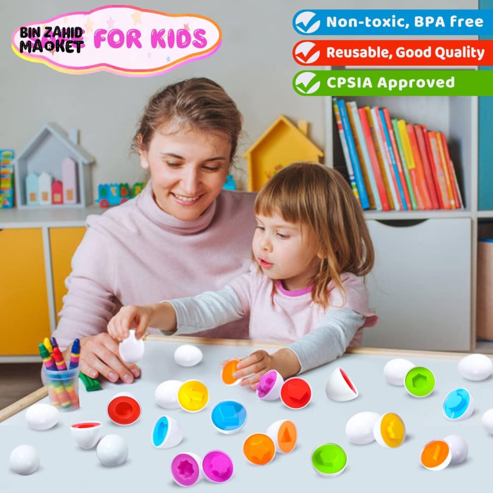 MONTESSORI KIDS LEARNING & MATCHING EGS 12 PIECES