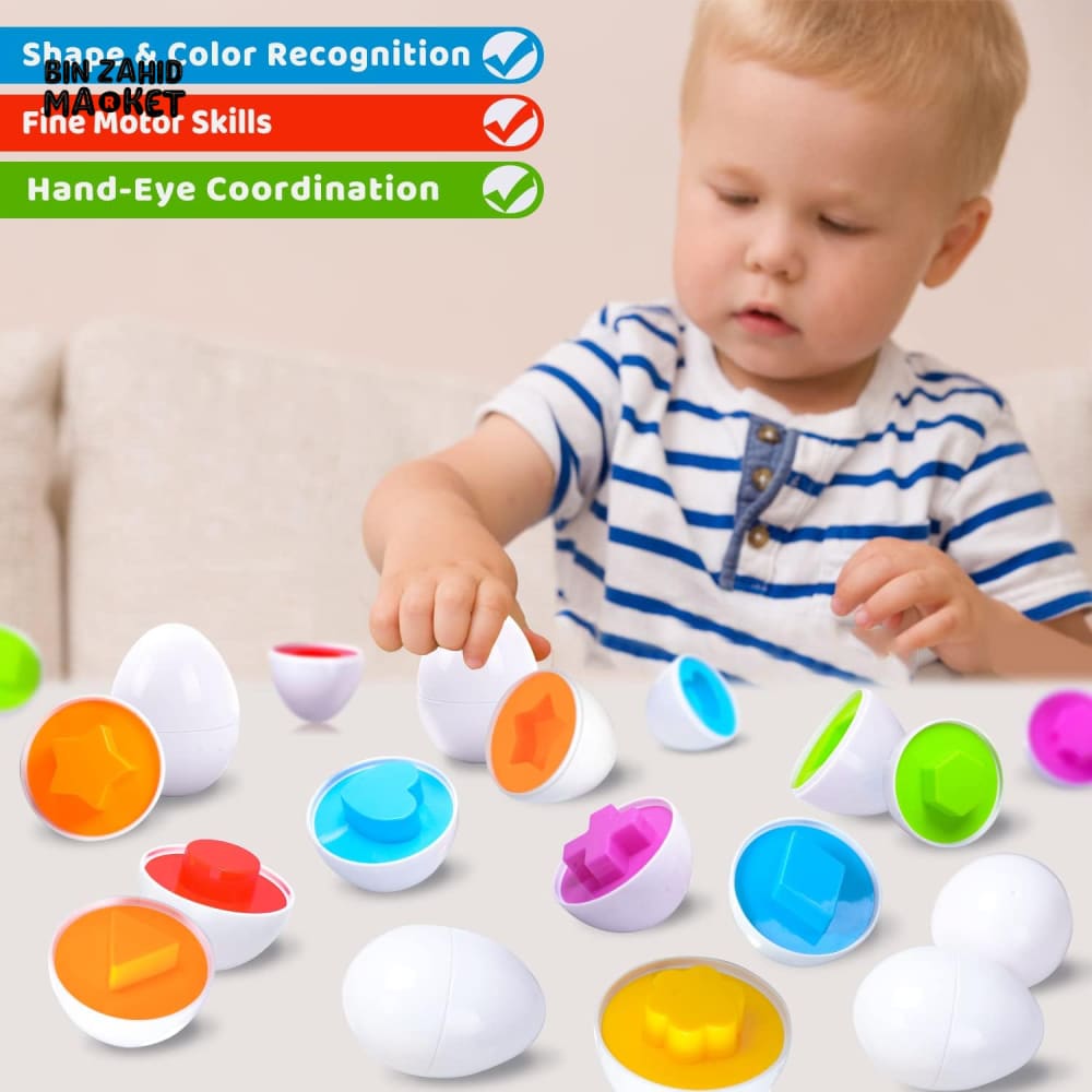 MONTESSORI KIDS LEARNING & MATCHING EGS 12 PIECES