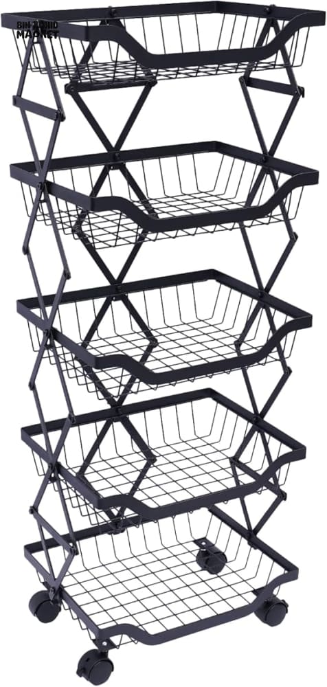 MULT-TIERS STACKABLE STORAGE CART WITH WHEELS