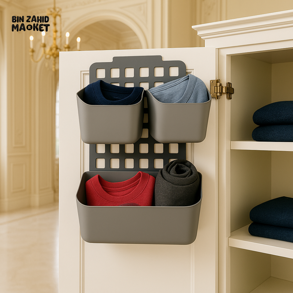 MULTI-BIN CLOTHES ORGANIZER FOR CABINET DOOR – LUXURY VILLA STYLE STORAGE SOLUTION