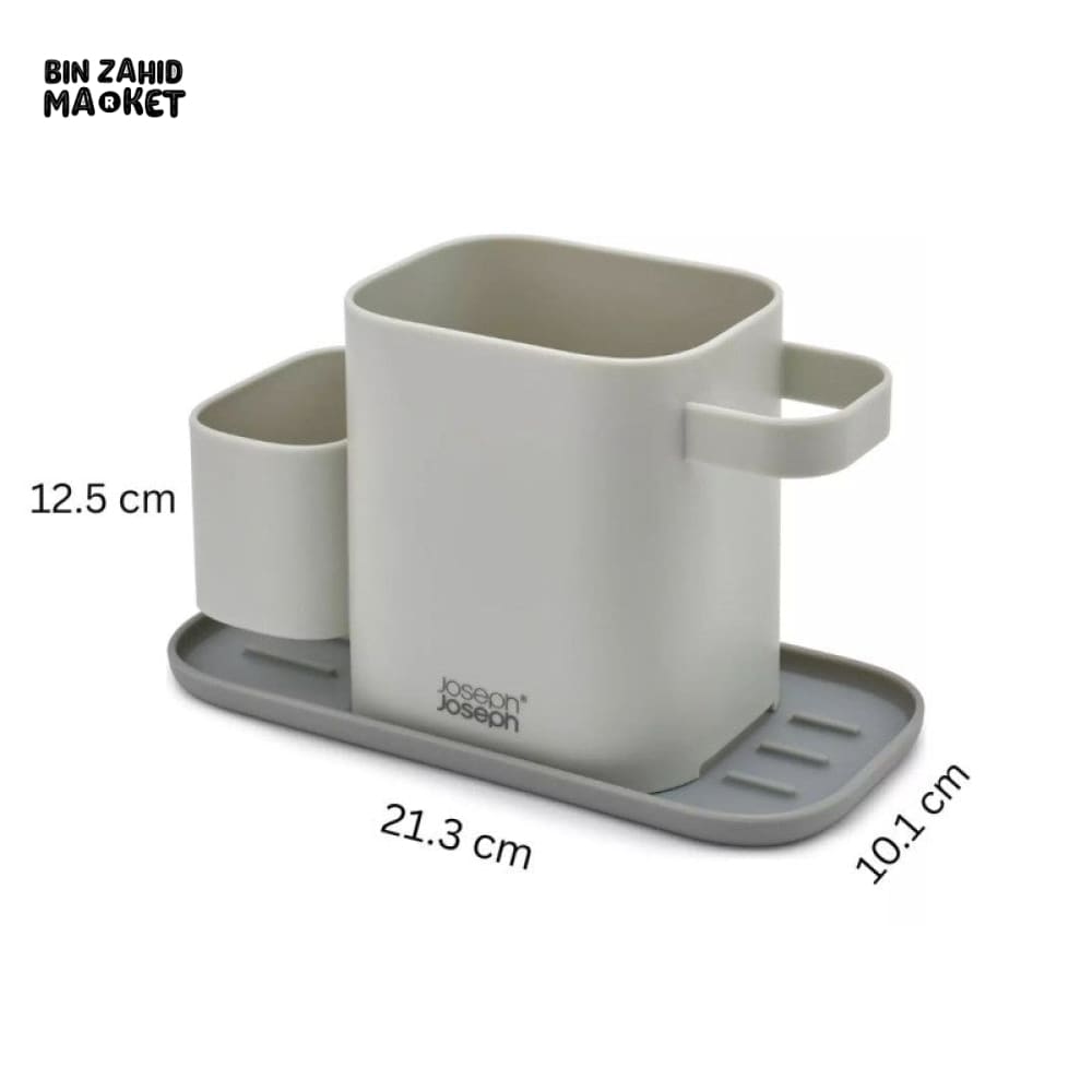 MULTI-COMPARTMENT KITCHEN SINK CADDY ORGANIZER WITH DRAINING TRAY