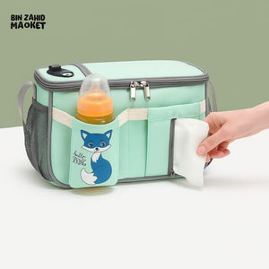 MULTI-FUNCTION DIAPER BAG ORGANIZER – STROLLER ATTACHABLE BABY TRAVEL BAG - GREEN