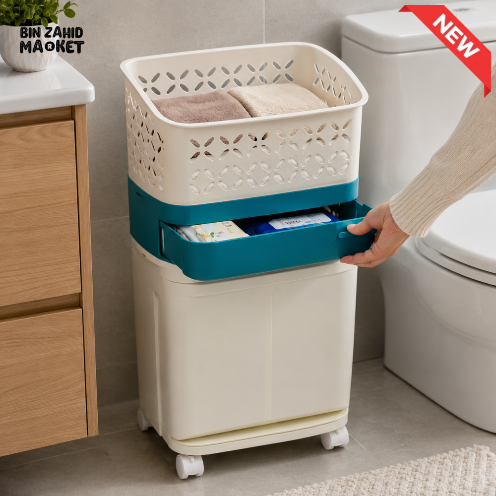 MULTI-FUNCTION ROLLING LAUNDRY STORAGE BASKET