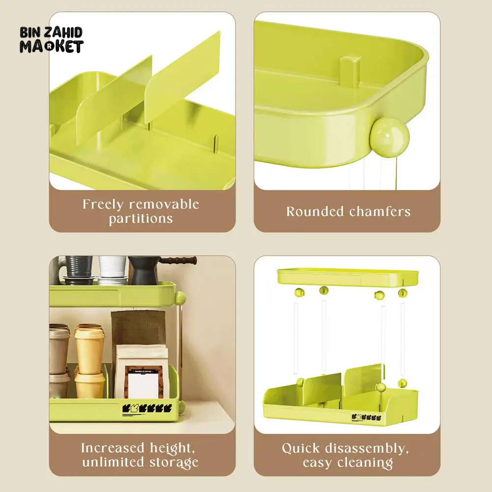 MULTI-LAYER TEA & MUG STORAGE RACK COUNTERTOP ORGANIZER & SPACE-SAVING TEA BAG HOLDER FOR KITCHEN OFFICE & COFFEE BAR