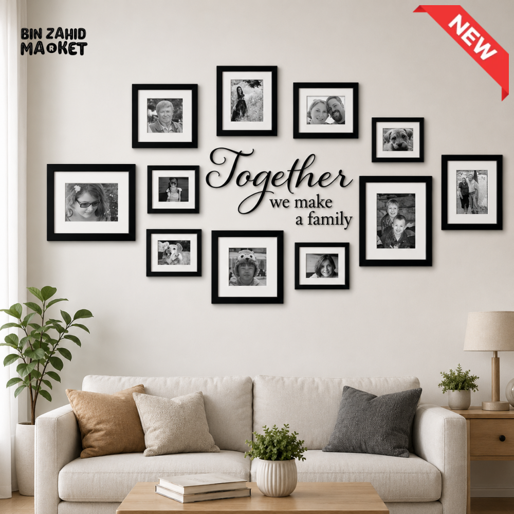 MULTI PHOTO FAMILY WALL FRAME DECOR SET