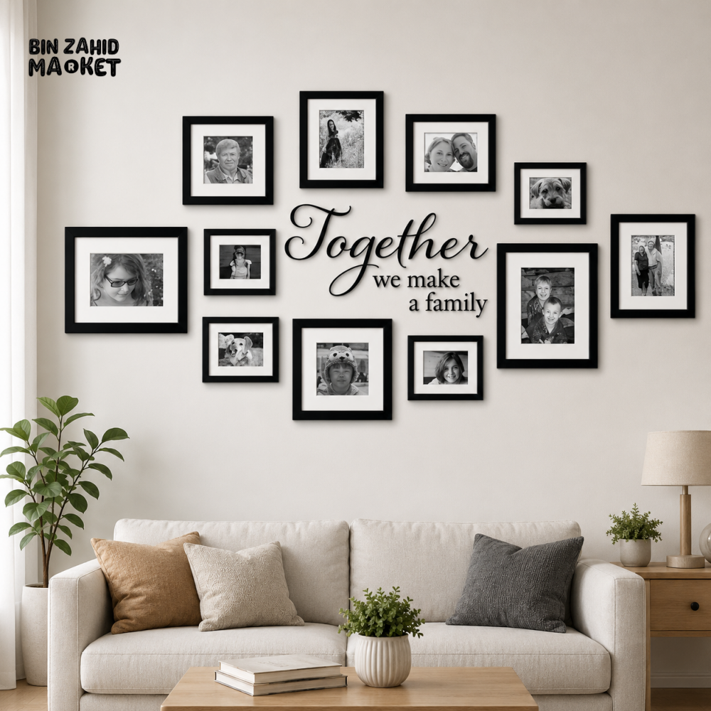 MULTI PHOTO FAMILY WALL FRAME DECOR SET