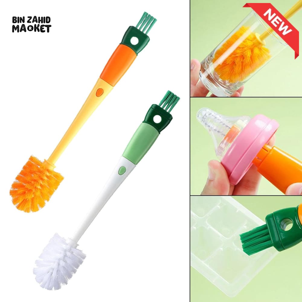 MULTI-PURPOSE BOTTLE CLEANING BRUSH SET WITH INTERCHANGEABLE HEADS