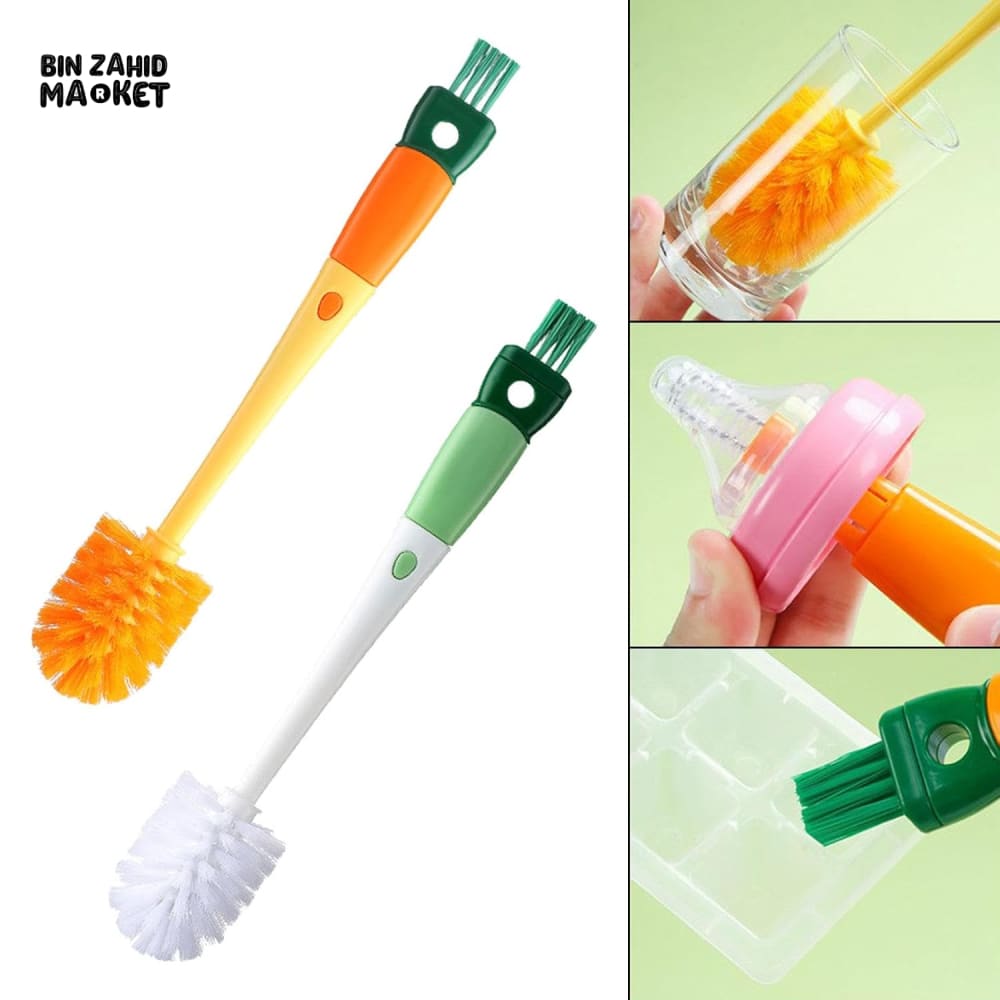 MULTI-PURPOSE BOTTLE CLEANING BRUSH SET WITH INTERCHANGEABLE HEADS