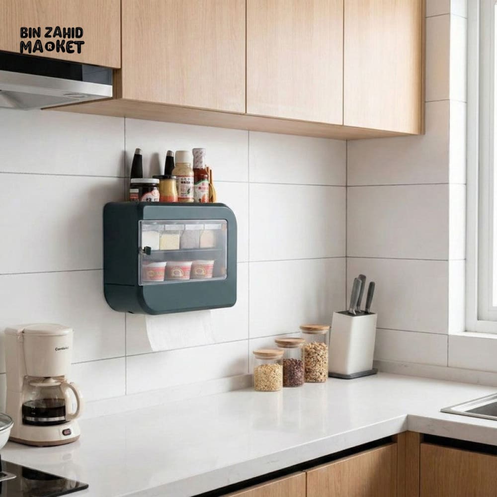 MULTI-PURPOSE WALL MOUNTED SPICE & SEASONING STORAGE RACK