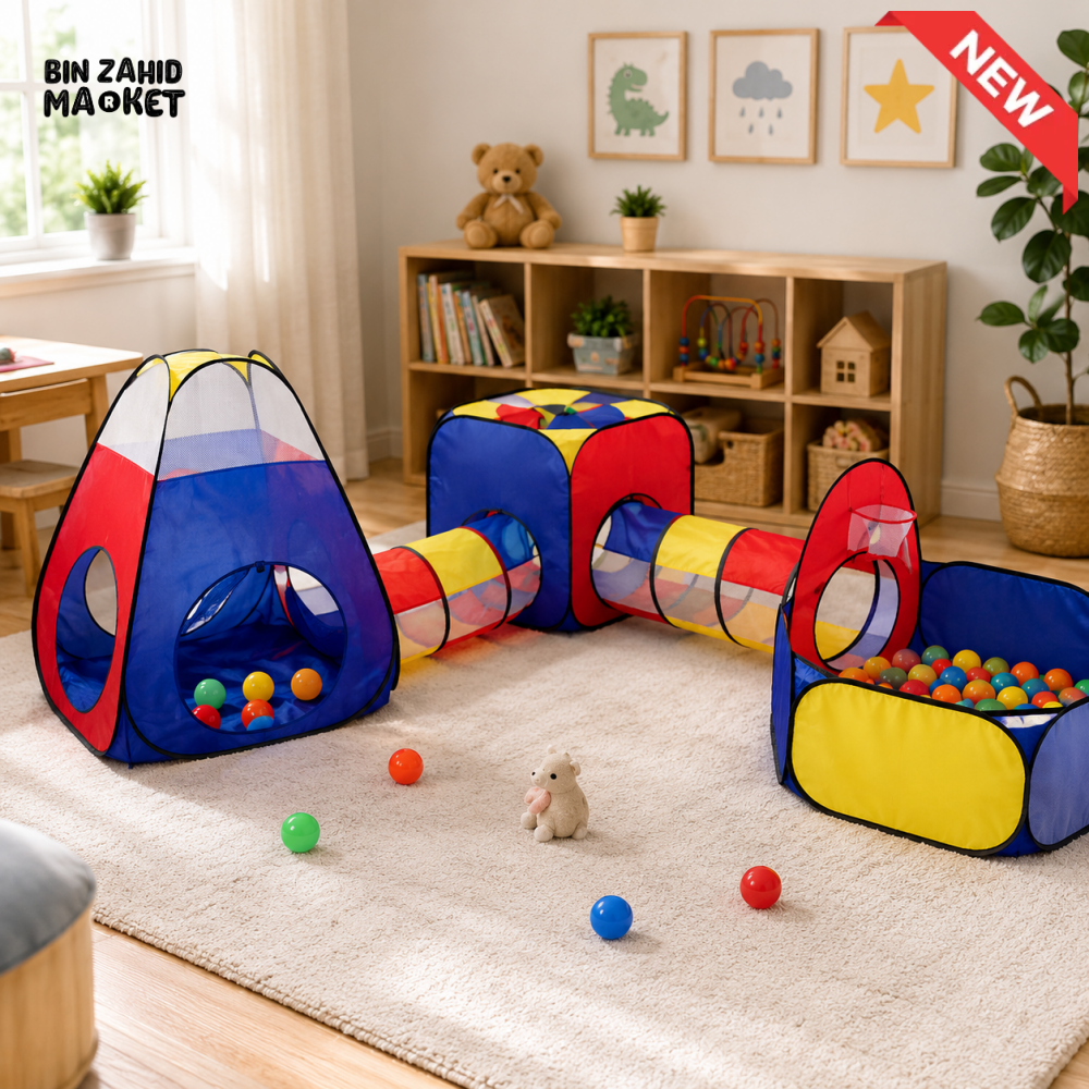 MULTI-SECTION KIDS PLAY TENT WITH TUNNELS