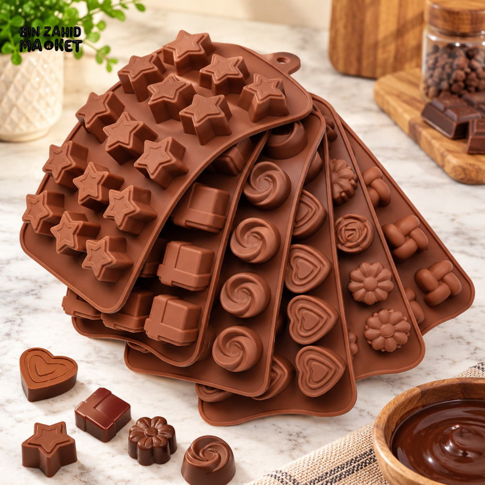MULTI-SHAPE SILICONE CHOCOLATE AND CANDY MOULD SET