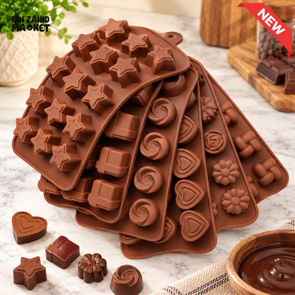 MULTI-SHAPE SILICONE CHOCOLATE AND CANDY MOULD SET