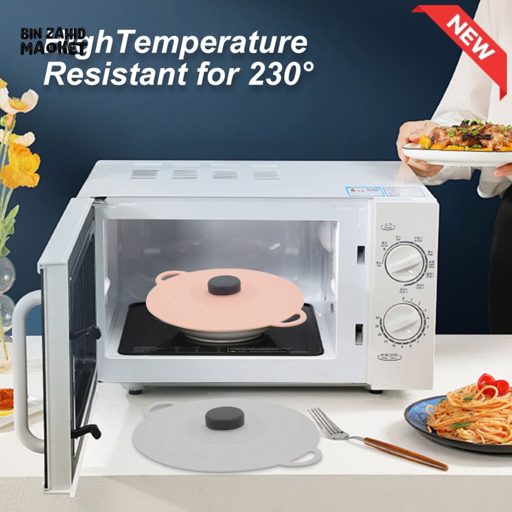 MULTI-SIZE REUSABLE SILICONE POT LID COVER SET – 5 PIECES FOOD FRESHNESS SEALING COVERS