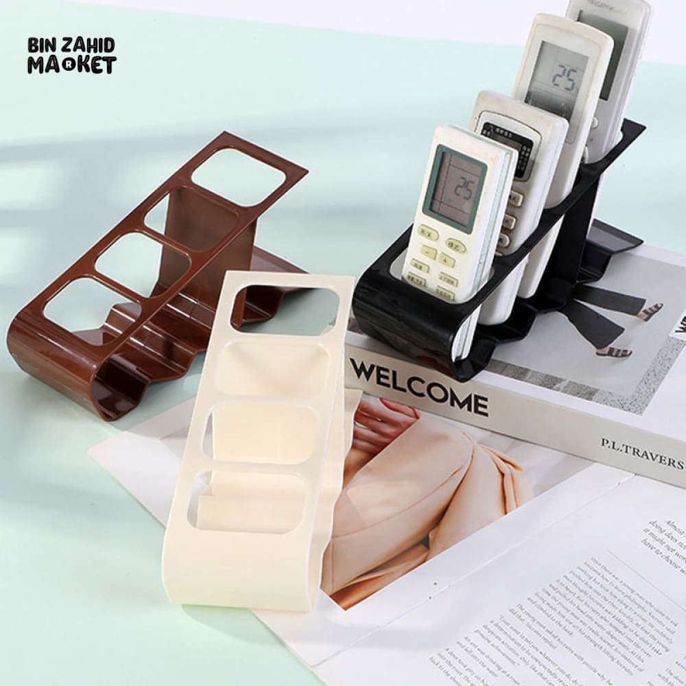 MULTI SLOT REMOTE CONTROL HOLDER STAND – PLASTIC STORAGE RACK FOR TV AC REMOTES