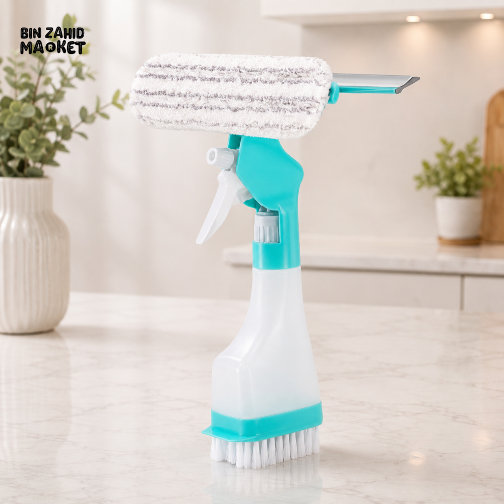 MULTIFUNCTION SPRAY WINDOW CLEANING BRUSH WITH SQUEEGEE